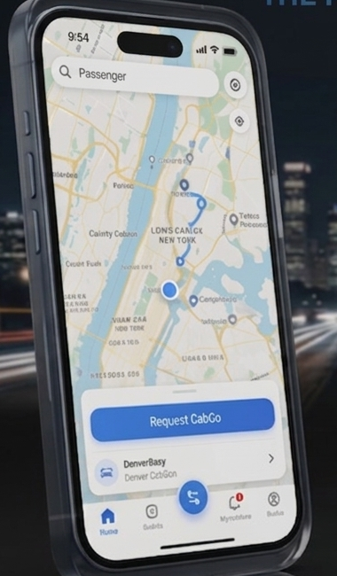 CabGo passenger booking screen